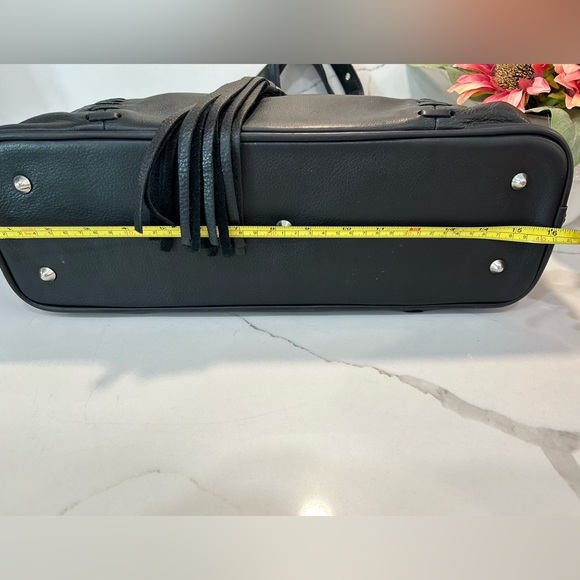 Rosanna Nichole black leather Super soft HOBO purse with snake pattern lining - Picture 12 of 16